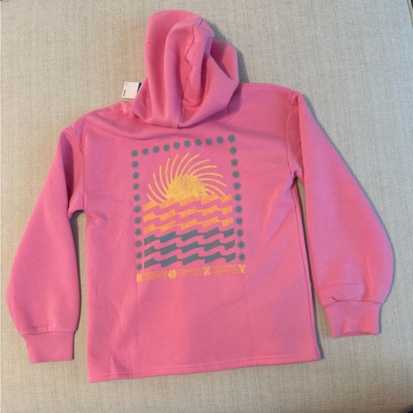 Roxy Sweatshirt hoodie zip up Roxy Girl size 16 pink beach XL - Picture 3 of 3